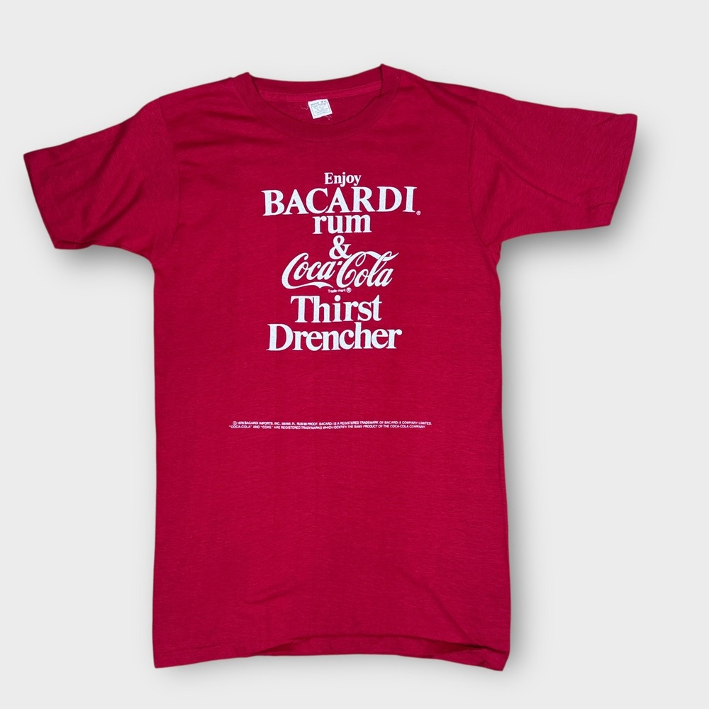 Vintage 1978 Bacardi‎ Rum Coca Cola Thirst Drencher Single Stitch Made in USA M